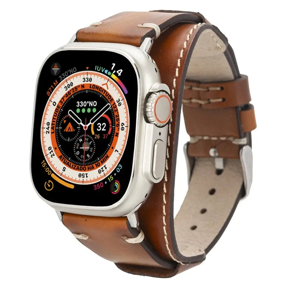 Cuff iWatch Leather Band 49mm 41mm Apple Watch Series 10 Strap 