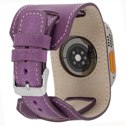 Cuff Aubergine Purple Band for Women Feminine Strap Apple Watch 49mm - 38mm for All Series iWatch