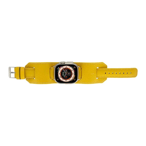 Cuff Mikado Yellow Band for Apple Watch 49mm - 38mm for All Series iWatch