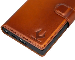 Samsung Galaxy S25 Ultra Leather Wallet Case with 4 credit card holder Full Grain Leather Folio Case for Man or Women