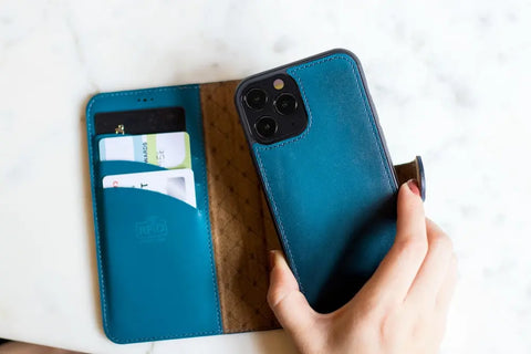iPhone 14 Pro Detachable Card Holder Wallet Case, (Admiral Blue)