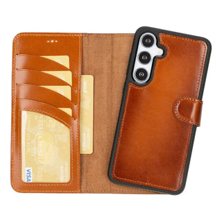 Samsung Galaxy S25 Plus Detachable Wallet Case, Vintage Brown