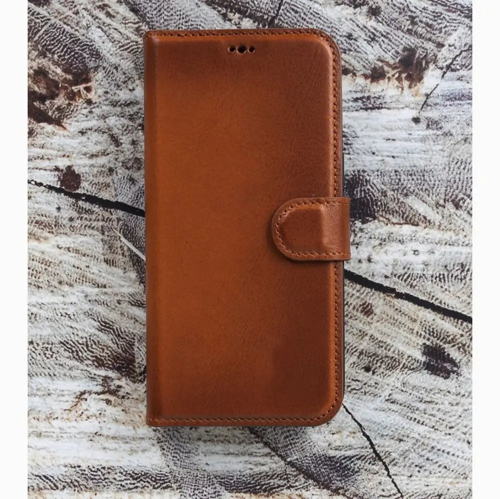 Chestnut Brown New iPhone 15 Plus 6.7 for Ma or Women Wallet Case, Genuine Leather, Magnetic Detachable Luxury Flio, RFID Protected, Magsafe Wireless Charge, 2023