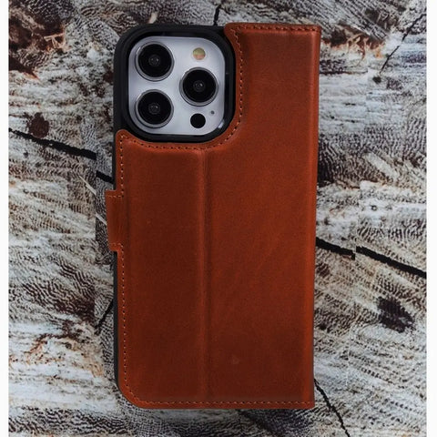 iPhone 13 Pro Detachable Wallet Case, (Chestnut Brown)