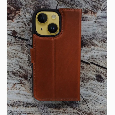 iPhone 13 Mini Detachable Wallet Case, (Chestnut Brown)