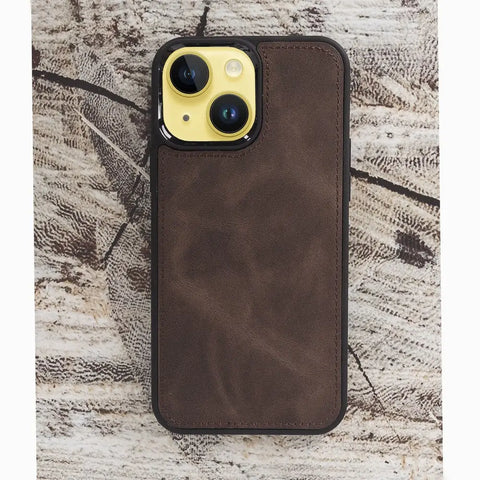 Chocolate Brown New iPhone 15 6.1 Wallet Case, Genuine Leather, Magnetic Detachable Luxury Flio, RFID Protected, Magsafe Wireless Charge, 2023