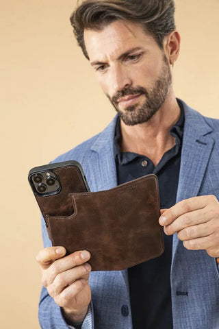 iPhone 13 Pro Detachable Wallet Case, (Chocolate Brown)