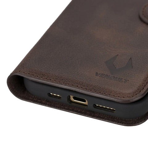 Detachable Leather Wallet Case for iPhone 16 Pro 6.3"