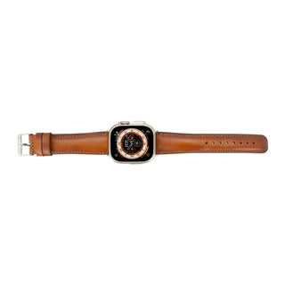 Classic, Chestnut Brown Apple Watch Band 49mm - 38mm for All Series iWatch