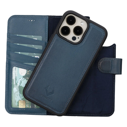 Detachable Leather Wallet Case for iPhone 16 Pro 6.3"