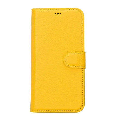 Mikado Yellow  New iPhone 15  Wallet Casefor Women, Genuine Leather, Magnetic Detachable Luxury Flio, RFID Protected, Magsafe Wireless Charge, 2023