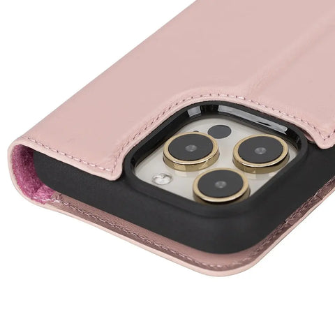 Women Wallet Case for iPhone 15 Pro MAX, (Nude Pink)