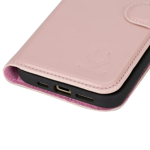 Women Wallet Case for iPhone 15 Pro MAX, (Nude Pink)