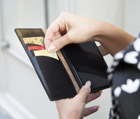 iPhone 14 Pro MAX Detachable Card Holder Wallet Case, (Rustic Black)