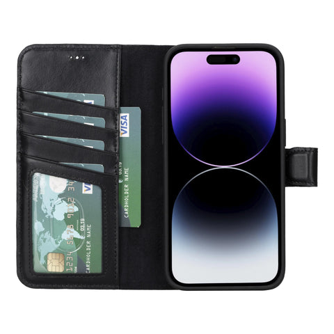 Detachable Leather Wallet Case for iPhone 16 Pro 6.3"