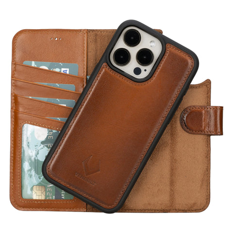 MgaSafe Compatible Leather wallet case for iphone 16 pro 