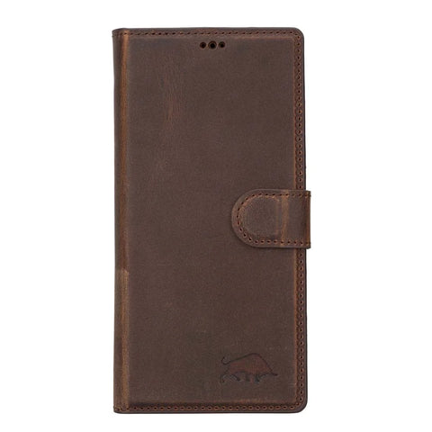 Vintage Leather Samsung Galaxy S23 Ultra Wallet Case, (6.8") Genuine Leather, Detachable, RFID Protected, Compatible Wireless Charge