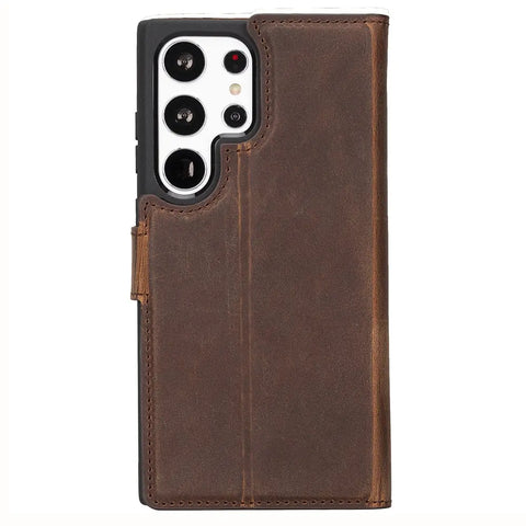 Genuine Leather S24 Ultra Wallet Case for Man or Women