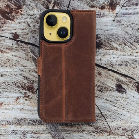 iPhone 13 Detachable Wallet Case (Vintage Brown)