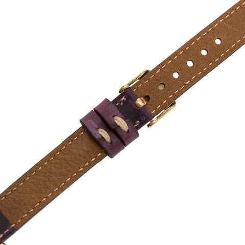 Aubergine Purple Double Tour Slim Apple Watch Band Women 49mm to 38mm Feminine Beaded iWatch Strap - VENOULT