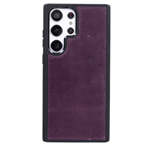 Aubergine Purple Samsung Galaxy S23 Ultra Wallet Case, Magnetic Detachable - VENOULT