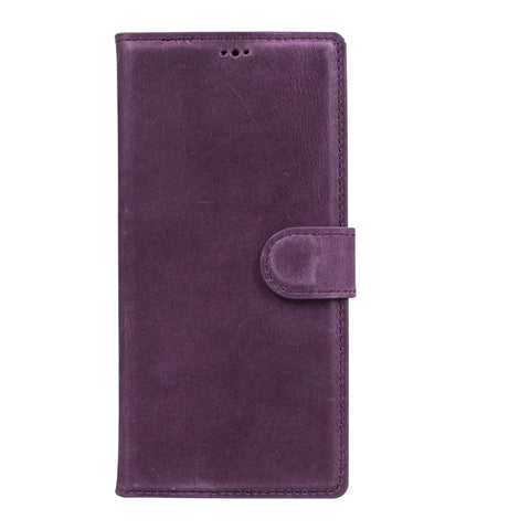 Aubergine Purple Samsung Galaxy S23 Ultra Wallet Case, Magnetic Detachable - VENOULT