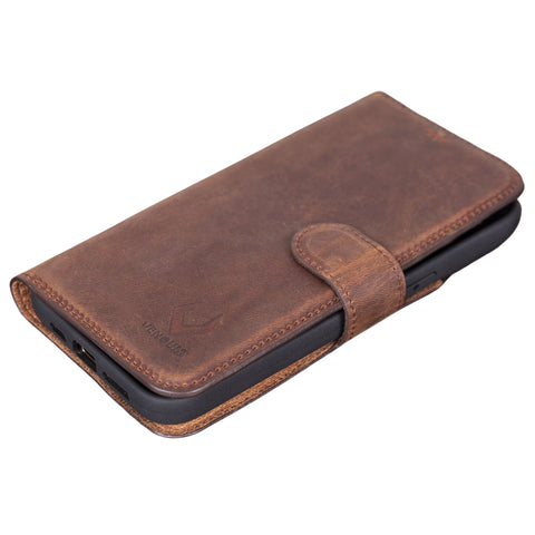 genuine leather wallet case for  iphone 16 pro 