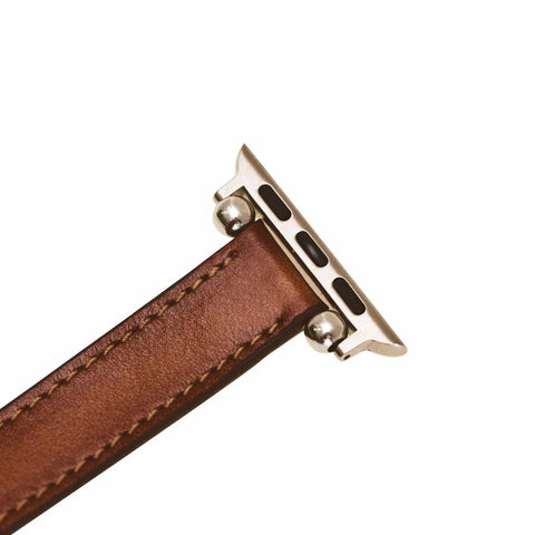 Chestnut Brown Slim Beaded for Women 40mm 41mm 44mm 45mm Feminine iWatch Strap - VENOULT