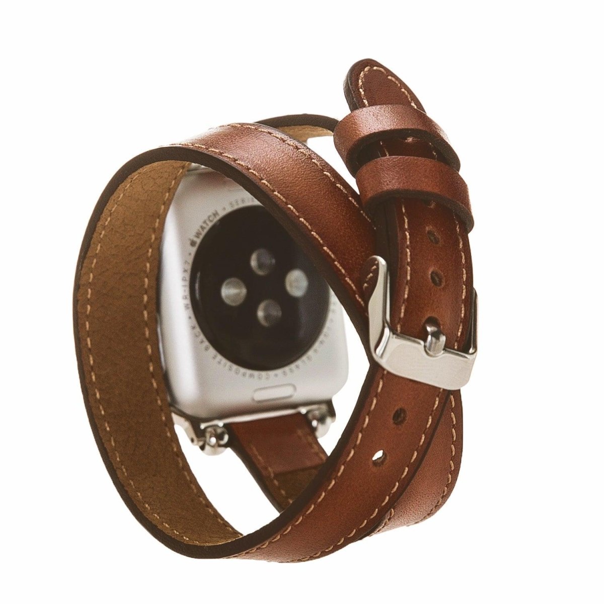 Chestnut Brown Slim Beaded for Women 40mm 41mm 44mm 45mm Feminine iWatch Strap - VENOULT