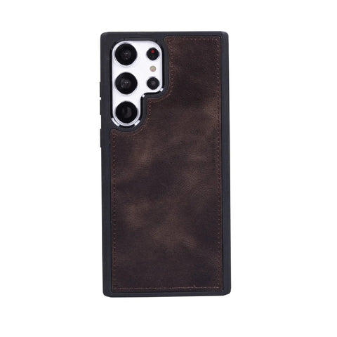 Chocolate Brown Samsung Galaxy S23 Ultra Wallet Case, Magnetic Detachable - VENOULT