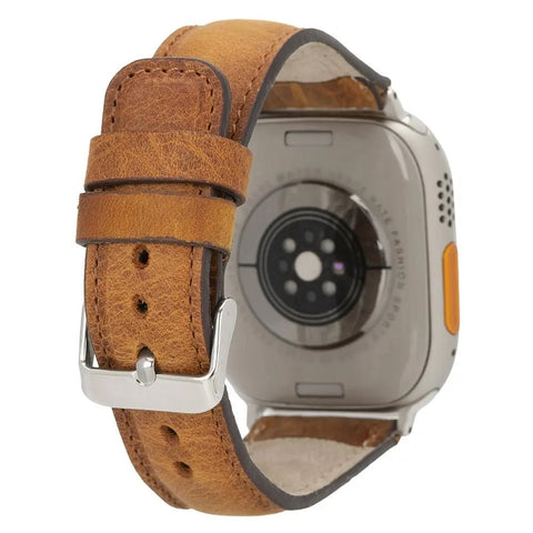 Classic Almond Brown Band for Apple Watch 49mm - 38 mm for All Series iWatch - VENOULT