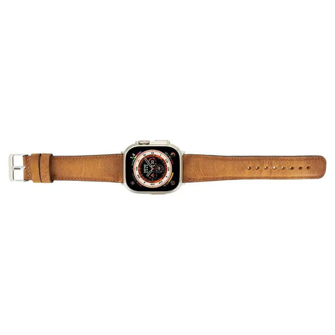 Classic Almond Brown Band for Apple Watch 49mm - 38 mm for All Series iWatch - VENOULT