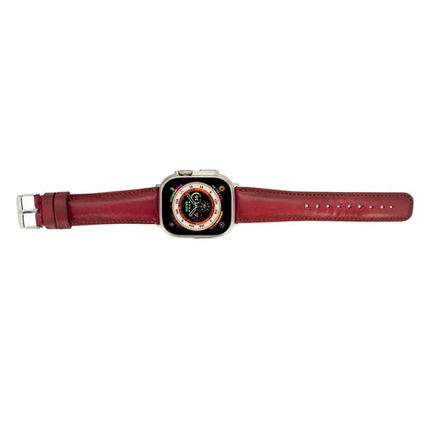 Classic Cranberry Red Band for Apple Watch 49mm - 38 mm for All Series iWatch - VENOULT