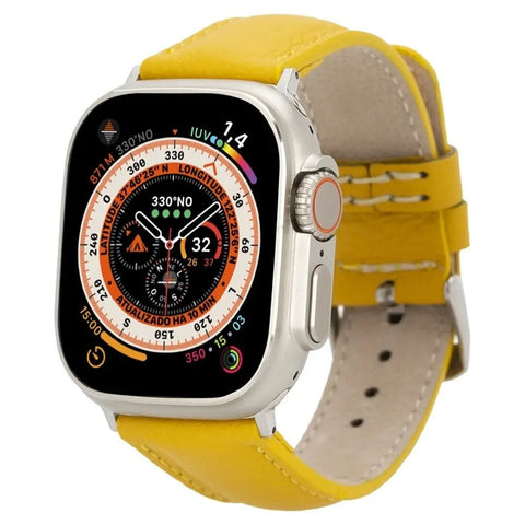 Classic Mikado Yellow Band for Apple Watch 49mm - 38 mm for All Series iWatch - VENOULT