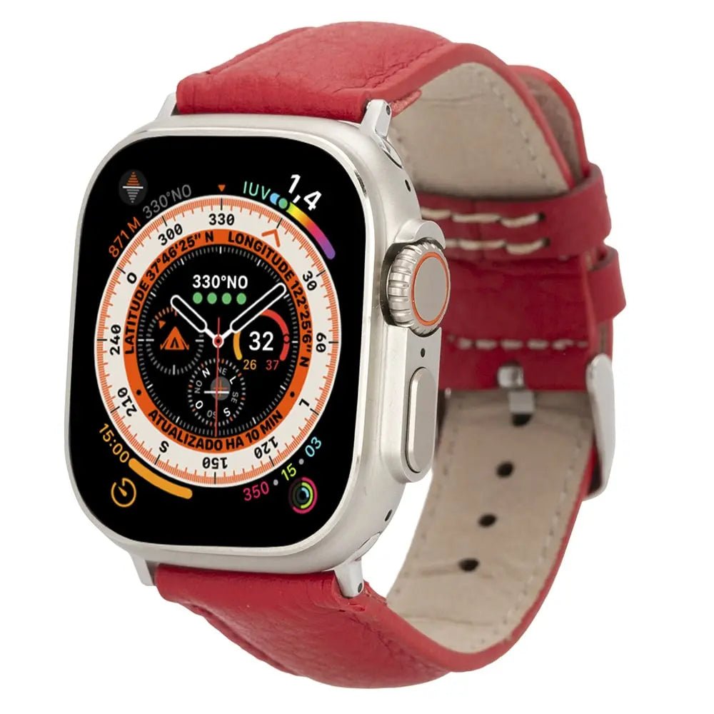 Classic Wine Red Band for Apple Watch 49mm - 38 mm for All Series iWatch - VENOULT