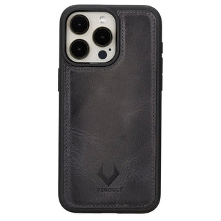 Detachable Leather Wallet Case for iPhone 15 Pro MAX, (Sandy Gray) - VENOULT