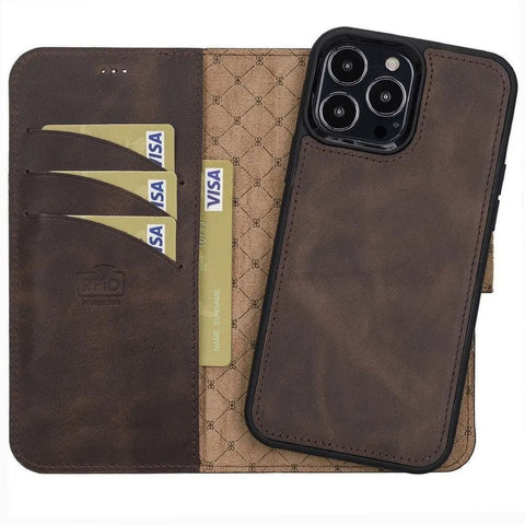 Detachable Wallet Case for iPhone 15 Pro, (Chocolate Brown) - VENOULT