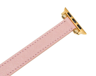 Double Tour Slim Apple Watch Band Women 40mm 41mm 44mm 45mm Feminine Beaded iWatch Strap - VENOULT