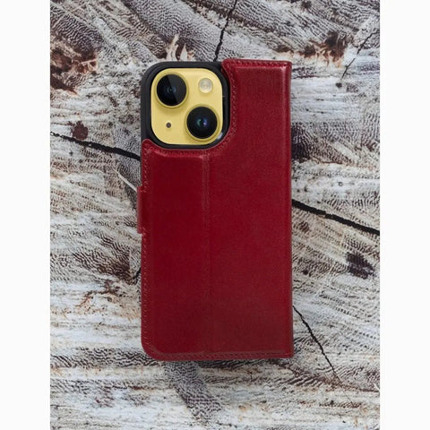 iPhone 13 Detachable Wallet Case, (Currant Red) - VENOULT