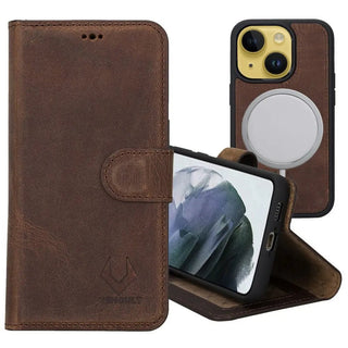 iPhone 13 Mini Detachable Wallet Case (Vintage Brown) - VENOULT