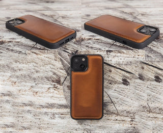 iPhone 13 Mini Slim Leather Case, (Chestnut Brown) - VENOULT