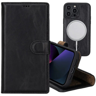 iPhone 13 Pro Detachable Wallet Case, (Rustic Black) - VENOULT