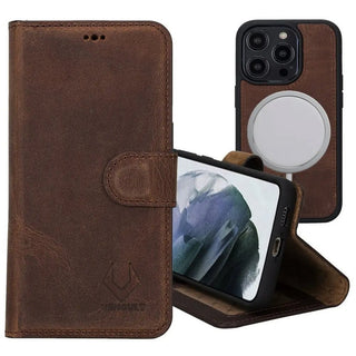 iPhone 13 Pro Detachable Wallet Case (Vintage Brown) - VENOULT