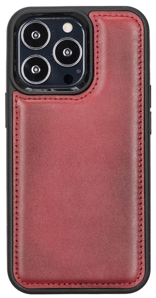 iPhone 13 Pro MAX Slim Leather Case, (Currant Red) - VENOULT