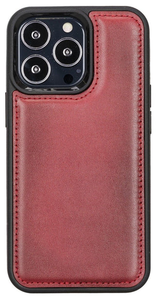 iPhone 13 Slim Leather Case, (Wine Red) - VENOULT