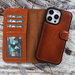 iPhone 14 Pro Detachable Card Holder Wallet Case, (Chestnut Brown) - VENOULT