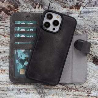 iPhone 14 Pro Detachable Card Holder Wallet Case, (Sandy Gray) - VENOULT