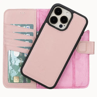 Women Wallet Case for iPhone 15 Pro MAX, (Nude Pink) - VENOULT