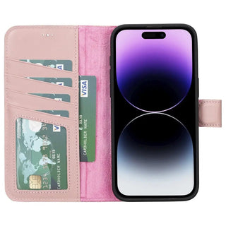 Women Wallet Case for iPhone 15 Pro MAX, (Nude Pink) - VENOULT