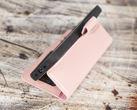 iPhone 14 Pro Detachable Card Holder Wallet Case, (Nude Pink)